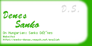 denes sanko business card
